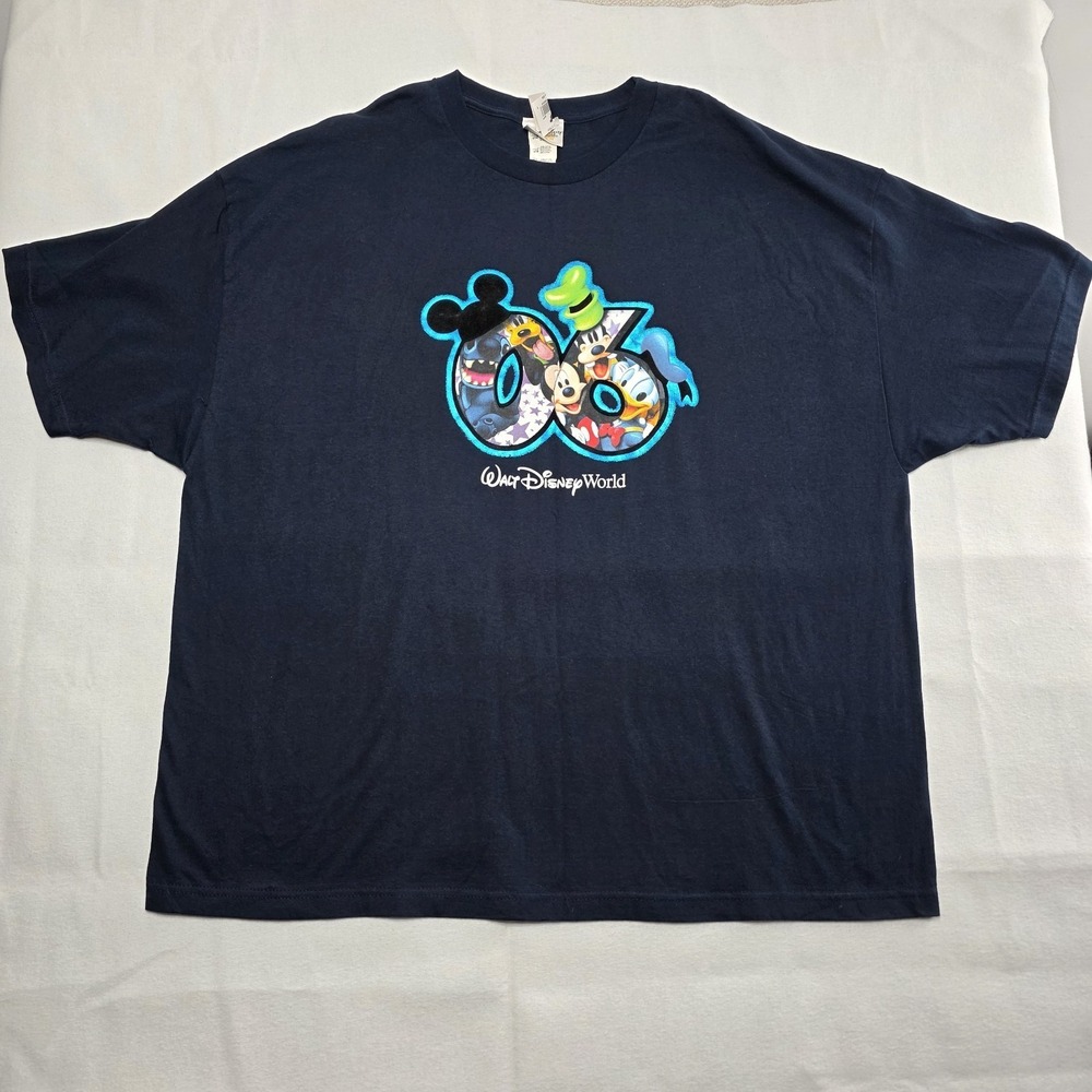 Walt Disney World 2006 T Shirt Mens 4XL Disney Tag Graphic Tee Navy Blue VTG NWT